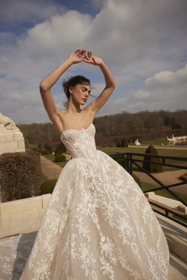 Shimmering Lace Basque-Waist Ball Gown by Netta BenShabu Elite Couture - Image 1