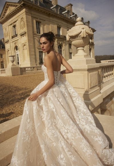 Shimmering Lace Basque-Waist Ball Gown by Netta BenShabu Elite Couture - Image 2