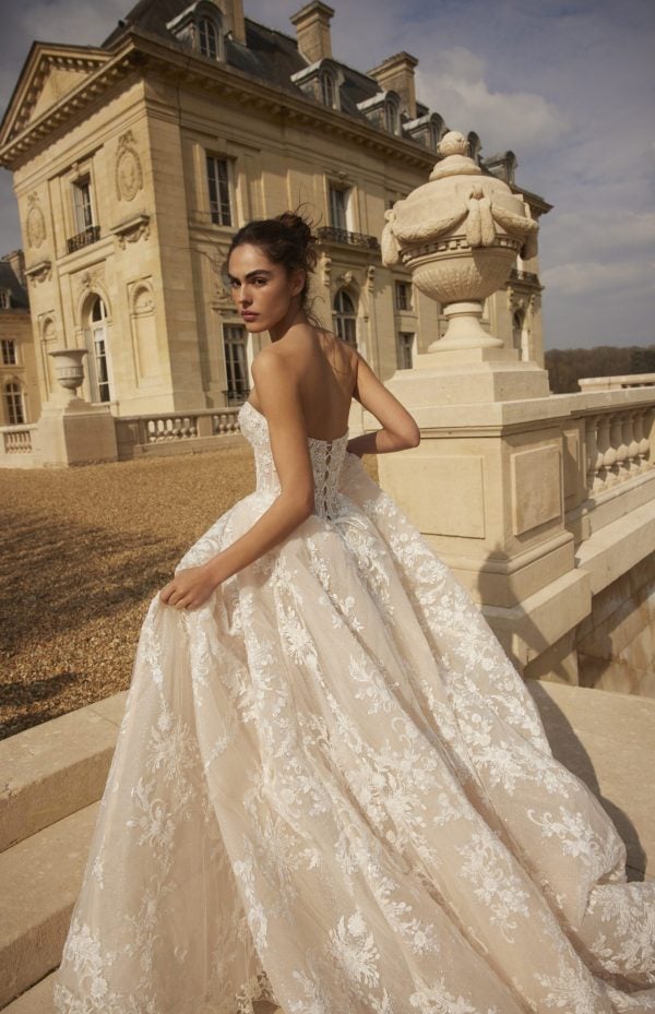 Shimmering Lace Basque-Waist Ball Gown by Netta BenShabu Elite Couture - Image 2