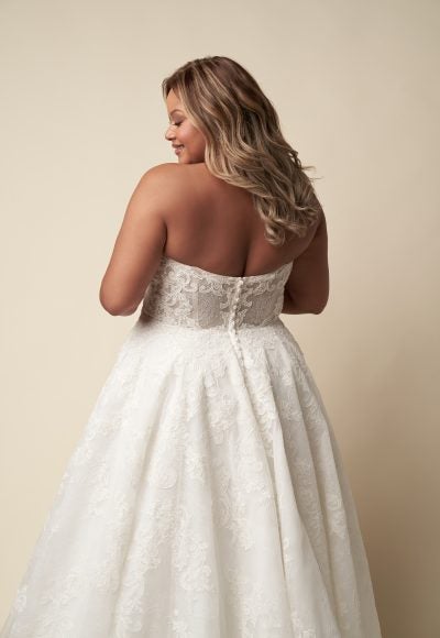 Plus-Size Embellished Lace Ball Gown With Buttons by Allure Bridals - Image 4