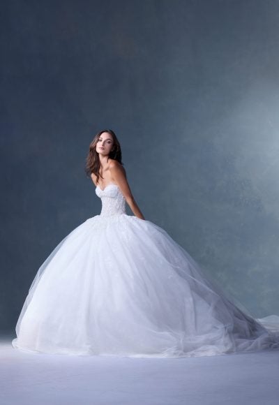 Dramatic And Regal Strapless Embellished Tulle Ball Gown by Heritage by Ines Di Santo