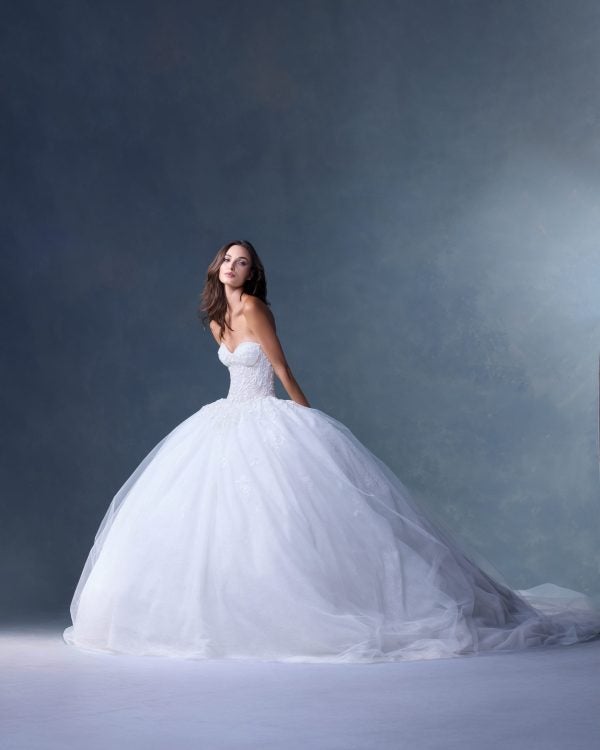 Dramatic And Regal Strapless Embellished Tulle Ball Gown by Heritage by Ines Di Santo - Image 1