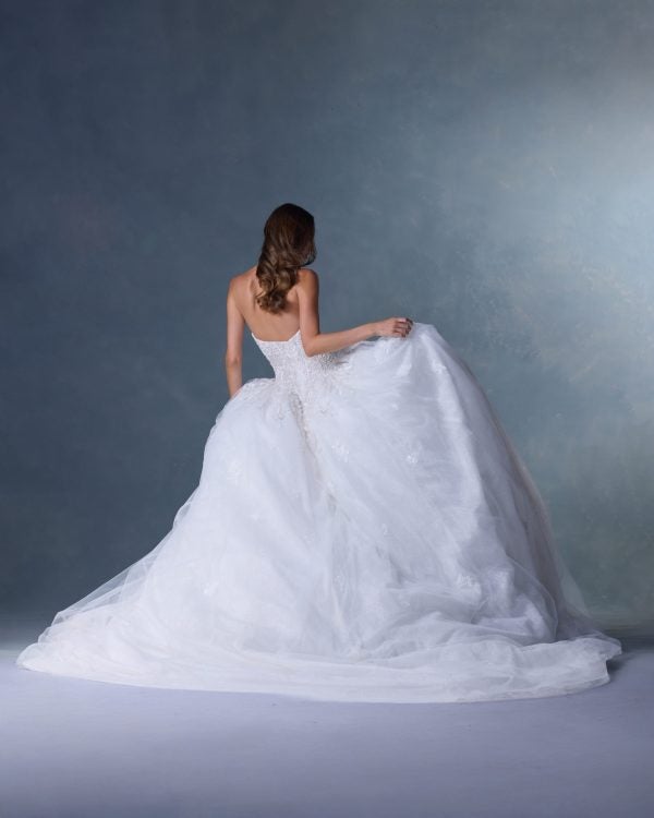 Dramatic And Regal Strapless Embellished Tulle Ball Gown by Heritage by Ines Di Santo - Image 2