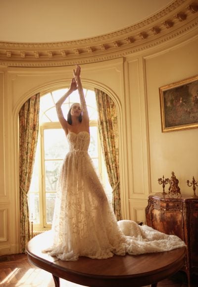 Romantic And Ethereal Embellished Tulle A-Line Wedding Dress by Netta BenShabu Elite Couture