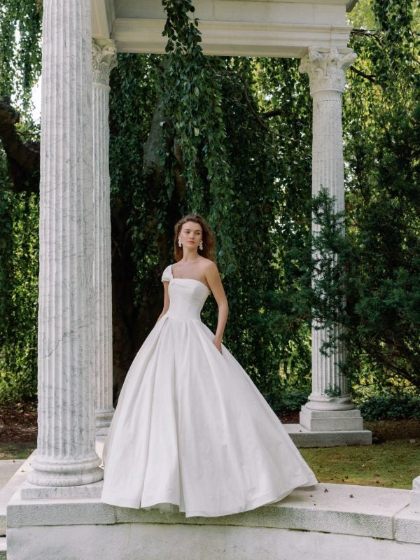 Dramatic And Timeless One-Shoulder Silk Taffeta Ball Gown by Sareh Nouri - Image 1