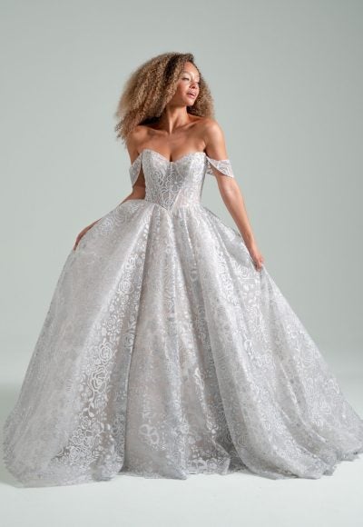 Plus-Size Dramatic And Unique Embellished Ball Gown With Detachable Straps by Hayley Paige