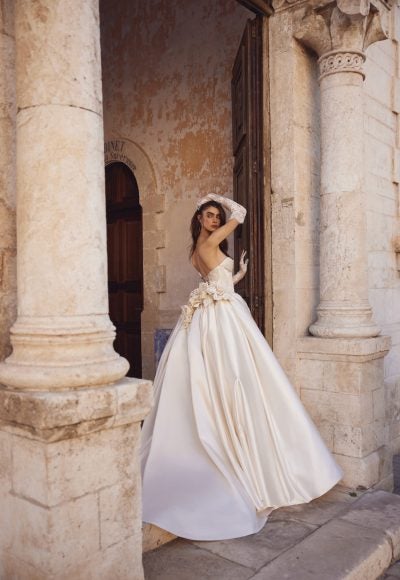 Grand Satin Basque Waist Ball Gown by Love by Pnina Tornai - Image 2