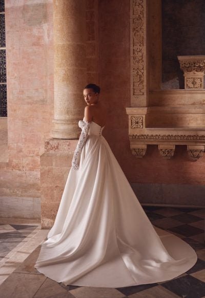 Simple Strapless Basque Waist Ball Gown by Love by Pnina Tornai - Image 2