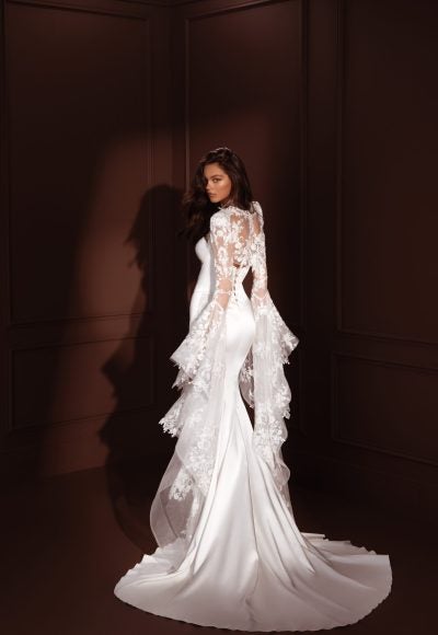 Satin Corset Fit-and-Flare Gown by Pnina Tornai - Image 4