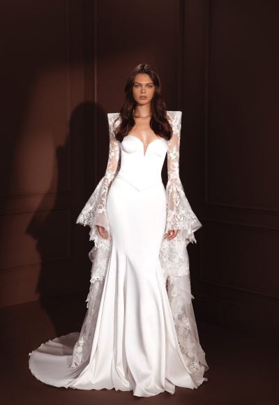 Satin Corset Fit-and-Flare Gown by Pnina Tornai - Image 2
