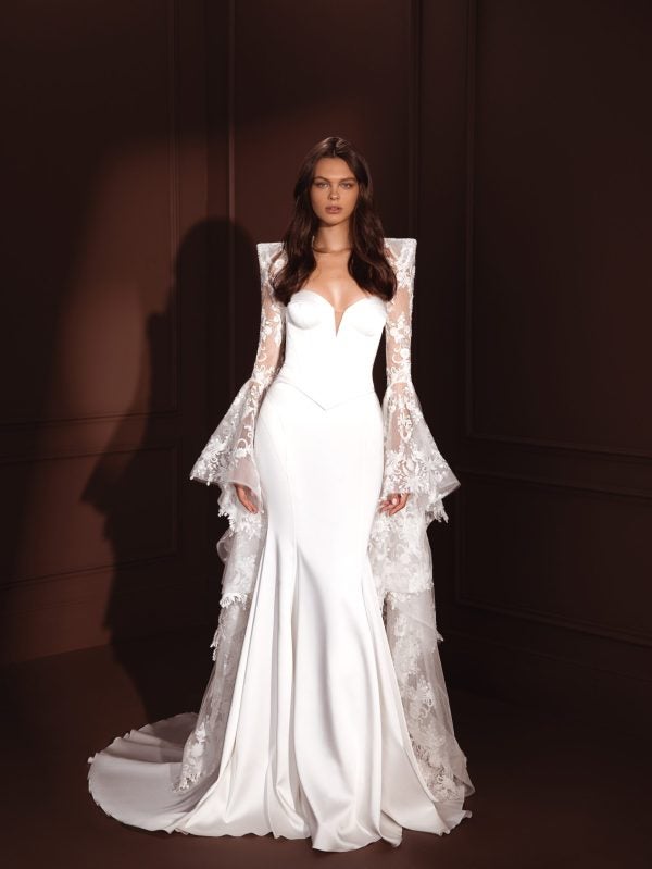 Satin Corset Fit-and-Flare Gown by Pnina Tornai - Image 2