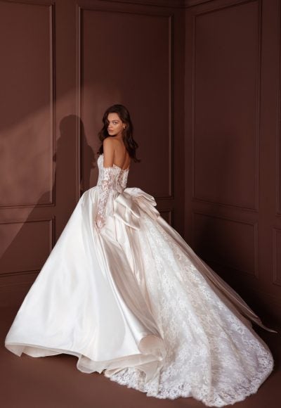 Strapless Lace And Satin Ball Gown With Bow by Pnina Tornai - Image 2