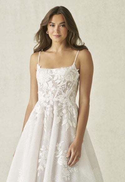 Beaded Floral A‑Line Wedding Dress by Allure Bridals - Image 2