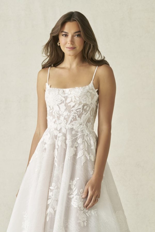 Beaded Floral A‑Line Wedding Dress by Allure Bridals - Image 2