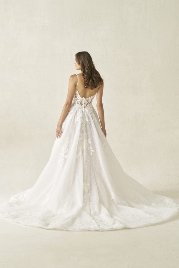 Beaded Floral A‑Line Wedding Dress by Allure Bridals - Image 3