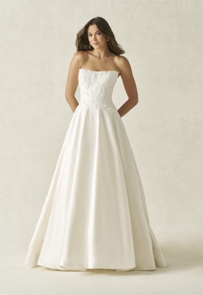Plus-Size Strapless Beaded Lace A-Line Wedding Dress by Allure Bridals
