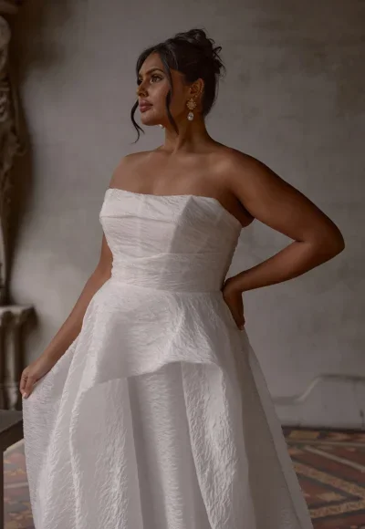 Ethereal Strapless Ball Gown With Sculptural Layers by Anna Campbell - Image 3