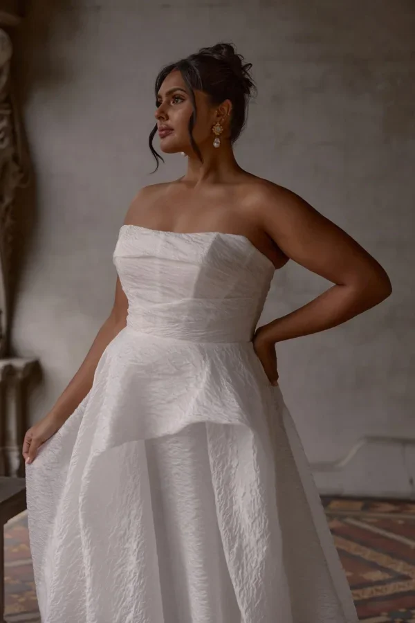 Ethereal Strapless Ball Gown With Sculptural Layers by Anna Campbell - Image 3