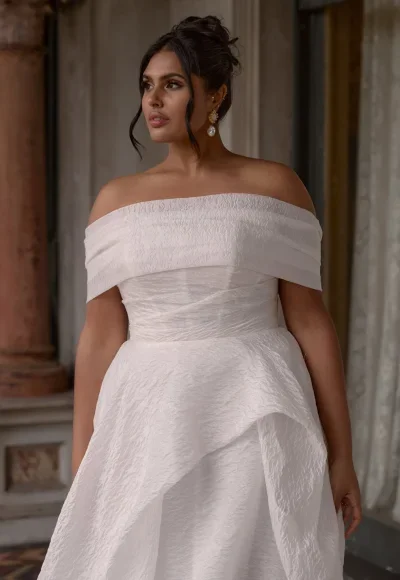 Ethereal Strapless Ball Gown With Sculptural Layers by Anna Campbell - Image 2