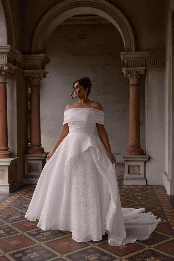 Ethereal Strapless Ball Gown With Sculptural Layers by Anna Campbell - Image 1