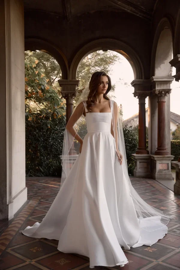 Sleek Square-Neck Ball Gown by Anna Campbell - Image 1