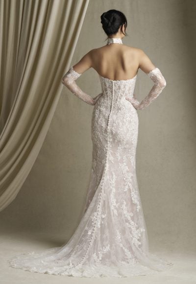 Plus-Size Sleek Lace Sheath Gown With Cat-Eye Neckline by Allure Bridals - Image 3