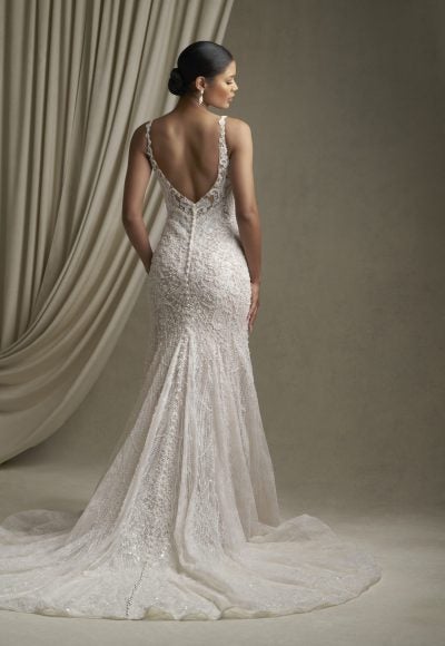 Lace Sheath Wedding Dress With Pearl Details by Allure Bridals - Image 2