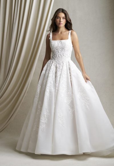 Square-Neck Beaded Lace Ballgown by Allure Bridals
