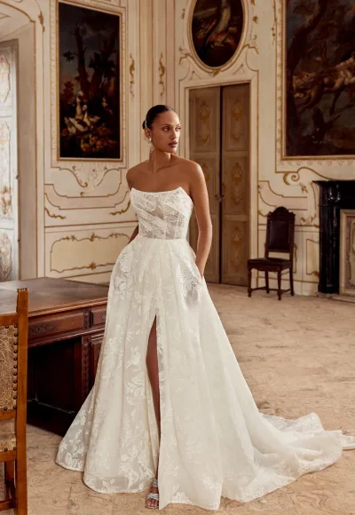 Elegant Off-The-Shoulder A-line Wedding Dress by Justin Alexander - Image 2