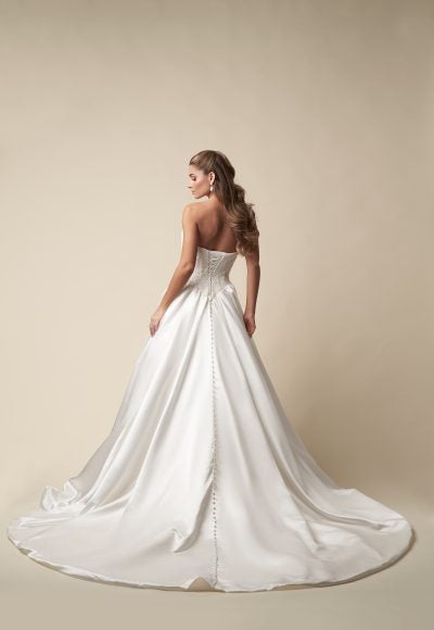 Strapless Basque-Waist Ball Gown With Buttons by Danielle Caprese - Image 3