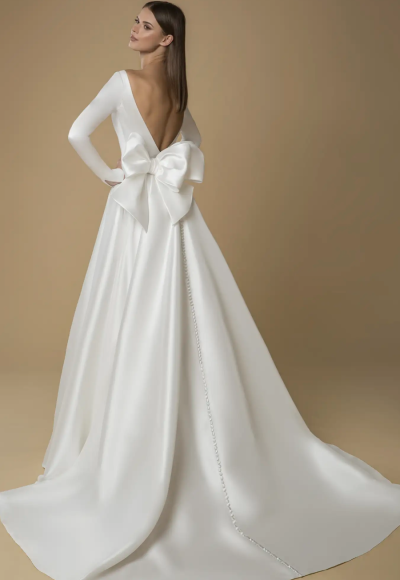 Plus-Size Simple Long Sleeved A-line Wedding Dress by Love by Pnina Tornai - Image 2