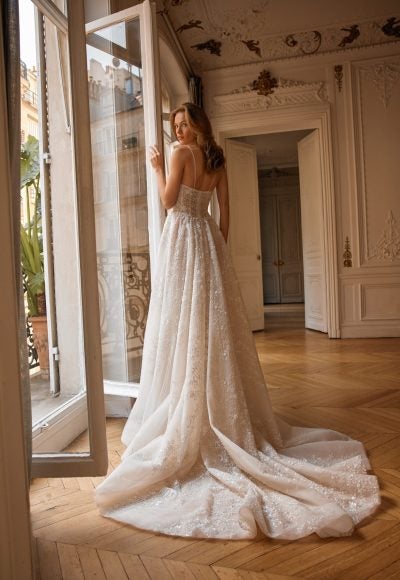 Sparkly And Romantic Embellished Tulle A-Line Wedding Dress by Netta BenShabu Elite Couture - Image 3
