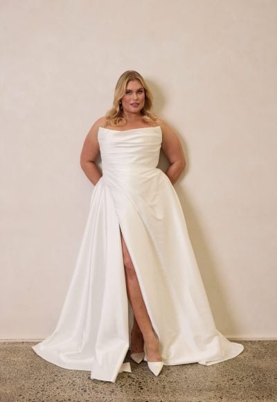 Timeless A-Line Wedding Gown With Slit by Trish Peng