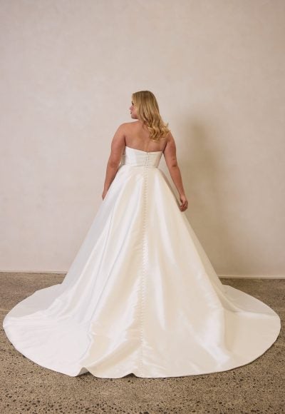 Timeless A-Line Wedding Gown With Slit by Trish Peng - Image 2