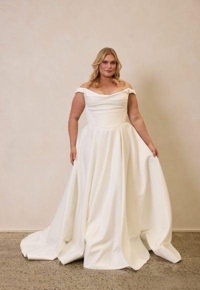 Sophisticated A-Line Wedding Dress With Basque Waist by Trish Peng