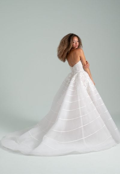 Modern and Romantic Striped Tulle Ball Gown by Hayley Paige - Image 2