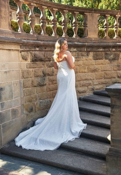 Sparkly Strapless Fit-And-Flare Wedding Dress by Essense of Australia - Image 2