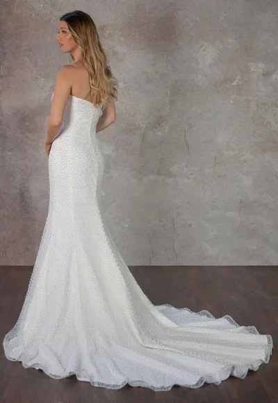 Sparkly Strapless Fit-And-Flare Wedding Dress by Essense of Australia - Image 2