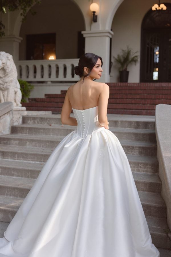 Strapless Cat‑Eye Ball Gown With Drop Waist by Essense of Australia - Image 4