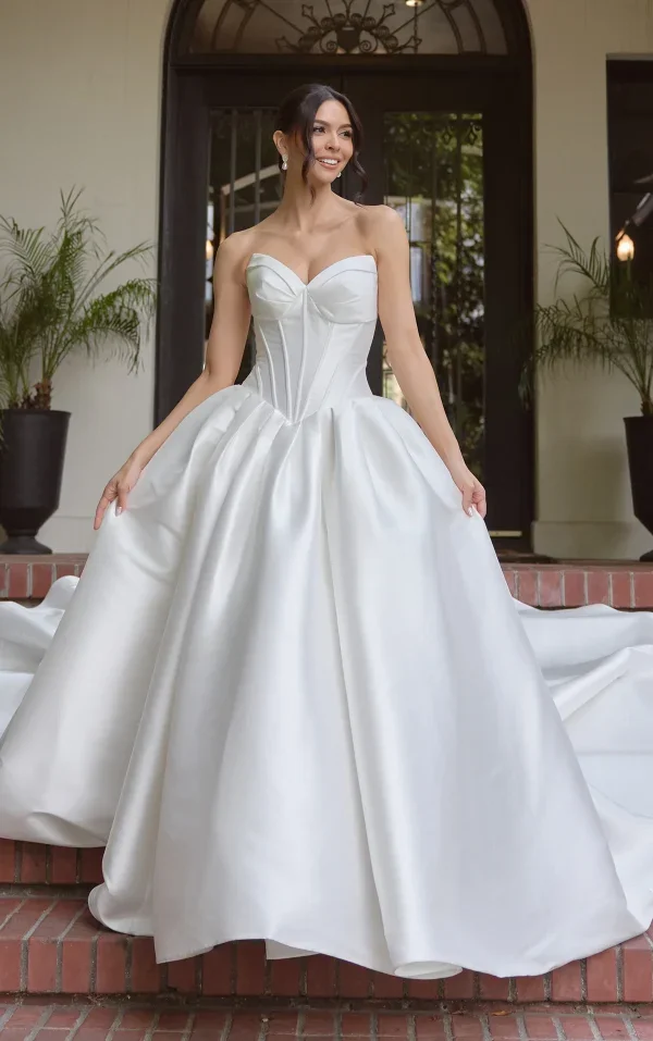 Strapless Cat‑Eye Ball Gown With Drop Waist by Essense of Australia - Image 1