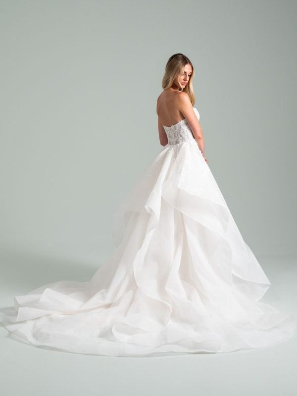 Modern Beaded Fit-And-Flare Wedding Dress With Detachable Overskirt by Hayley Paige - Image 2