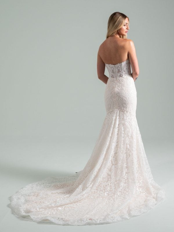 Modern Beaded Fit-And-Flare Wedding Dress With Detachable Overskirt by Hayley Paige - Image 4