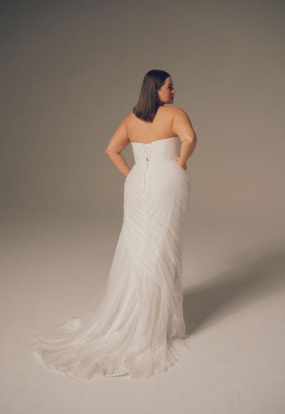 Hand‑Ruched Soft Tulle Mermaid Gown by Hera Couture - Image 2
