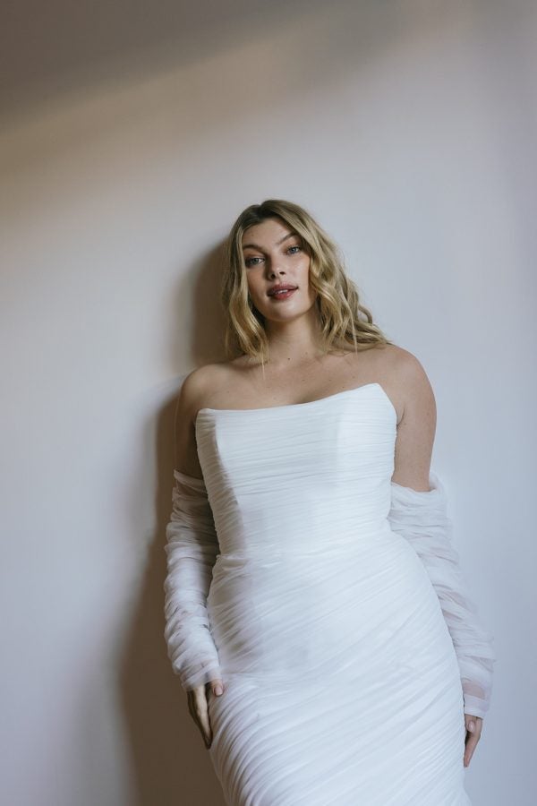 Hand‑Ruched Soft Tulle Mermaid Gown by Hera Couture - Image 3