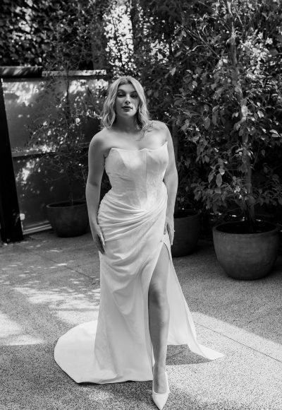 Sculpted Sheath Gown With Detachable Sleeves by Hera Couture - Image 2