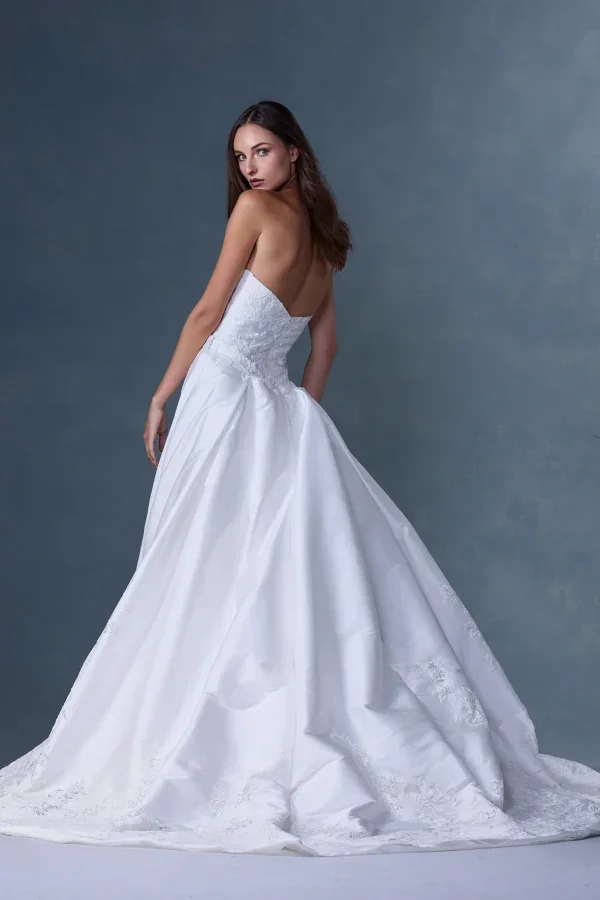 Strapless Fit‑and‑Flare Gown With Lace Appliqués by Heritage by Ines Di Santo - Image 2