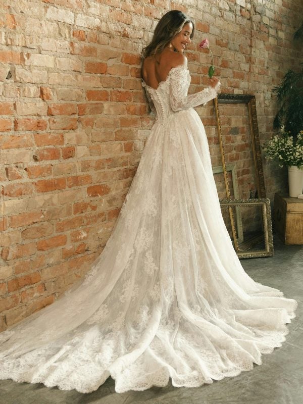 Romantic Lace Off-The-Shoulder Ball Gown by Maggie Sottero - Image 3