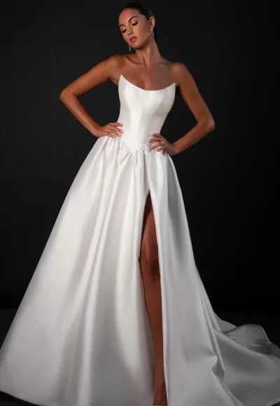 Strapless Cat‑Eye Ball Gown With Basque Waist by Martina Liana - Image 2