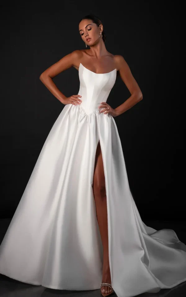 Strapless Cat‑Eye Ball Gown With Basque Waist by Martina Liana - Image 2
