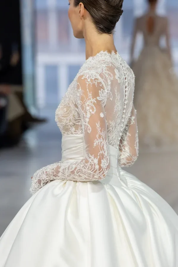 Long-Sleeve Lace Bodice Ball Gown by Nicole + Felicia - Image 2